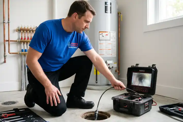 Sewer video inspection camera inside residential pipe South Florida